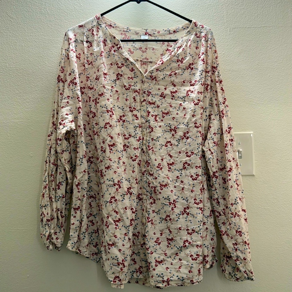 Old navy flowery long sleeve shirt